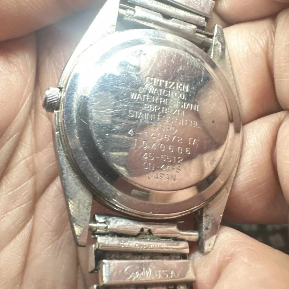VTG Citizen CQ President Watch Men 36mm Silver Dial Two Tone Daydate Need Repair